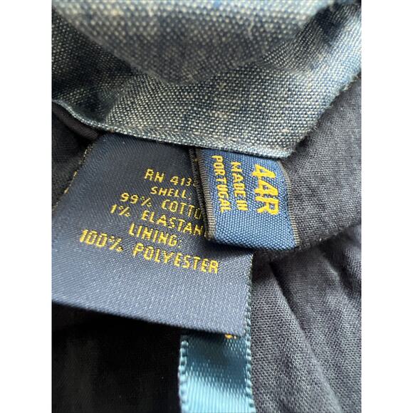 Polo Ralph Lauren Blazer Mens 44R Blue Pin Stripe Cotton Blend Three Button - Picture 4 of 12